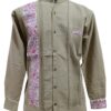 Guayabera en lino, con una tira bordada a mano de San Antonino