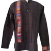 Guayabera en lino, con una tira bordada a mano de Amuzgos