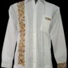 Guayabera en lino, con una tira bordada a mano de San Antonino