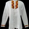 Guayabera en lino, con pechera de cadenilla del Istmo de Tehuantepec