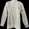 Guayabera en lino, con una tira bordada a mano de San Antonino