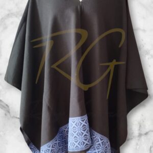 Gabán tejido en telar de pedal con labrado de nochebuena